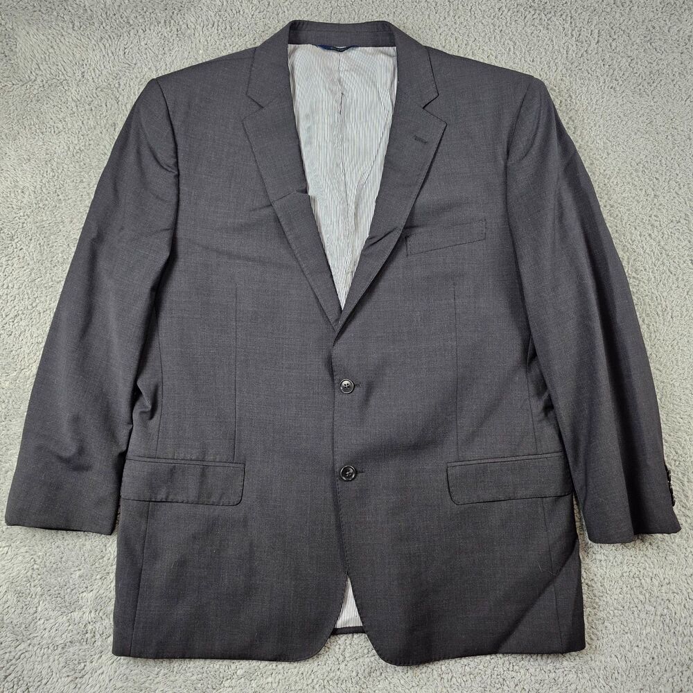 Brooks Brothers Blazer Sport Mens 46R Gray Wool Madison Explorer Stretch Pick